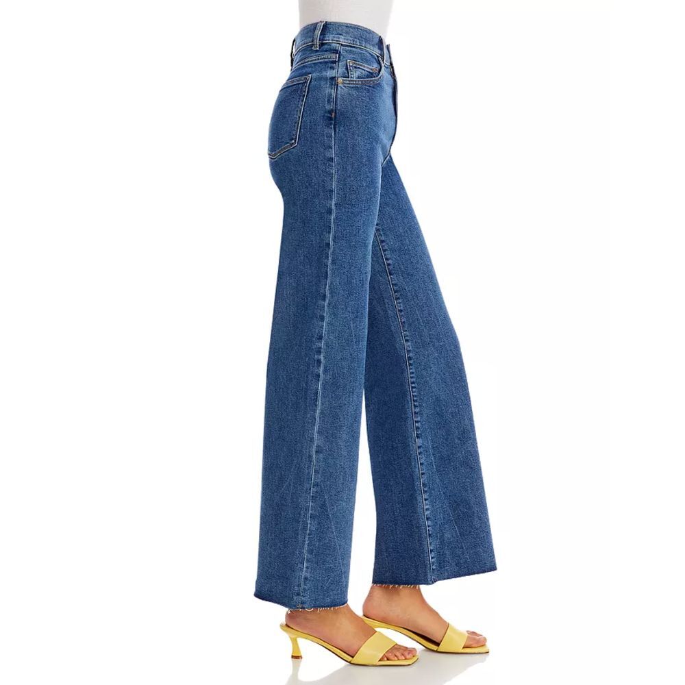 DL1961 Hepburn‎ Jeans Size 22W High Rise Wide Leg Raw Hem Cropped Jeans Keys Raw